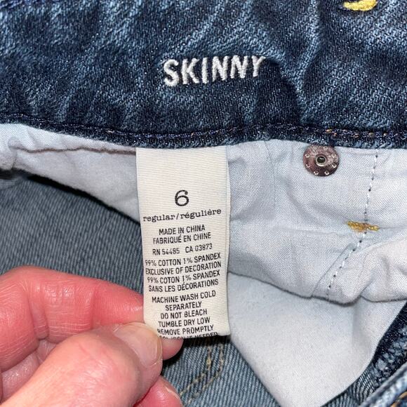 American Eagle Stretch Skinny Low Rise Jeans Size 6 Regular Medium Denim Wash - Picture 5 of 7